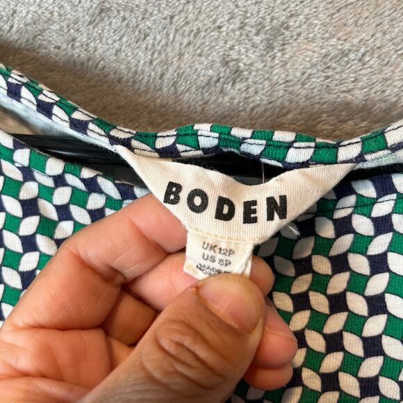 Boden FLORRIE FLORAL JERSEY DRESS IN MEADOW‎ GREEN ABSTRACT DIAMOND Sz 8P - Picture 6 of 7